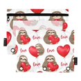 thumbnail image 1 of Dailycode 2 Pack Pencil Pouch for 3 Ring Binder Smooth Zipper Folders with Pockets Clear Window Pencil Case, Sloth with Love Balloon, 1 of 4