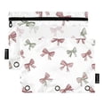 thumbnail image 1 of Dailycode 2 Pack Pencil Pouch for 3 Ring Binder Smooth Zipper Folders with Pockets Clear Window Pencil Case, Striped Bow, 1 of 6