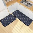 thumbnail image 1 of Dailycode 2 Pcs Kitchen Rug Set Non Slip Absorbent Soft Floor Mats for Kitchen Bathroom Apple Silhouette 19.7"x27.6"+19.7"x47.2", 1 of 7
