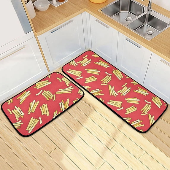 Dailycode 2 Pcs Kitchen Rug Set Non Slip Absorbent Soft Floor Mats for ...