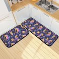 thumbnail image 1 of Dailycode 2 Pcs Kitchen Rug Set Non Slip Absorbent Soft Floor Mats for Kitchen Bathroom Colorful Seahorse and Leaf 19.7"x27.6"+19.7"x47.2", 1 of 7