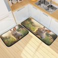 thumbnail image 1 of Dailycode 2 Pcs Kitchen Rug Set Non Slip Absorbent Soft Floor Mats for Kitchen Bathroom Lovely Rabbit on Grass 19.7"x27.6"+19.7"x47.2", 1 of 7