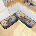 thumbnail image 1 of Dailycode 2 Pcs Kitchen Rug Set Non Slip Absorbent Soft Floor Mats for Kitchen Bathroom Whale Jump Out Of Water 19.7"x27.6"+19.7"x47.2", 1 of 7