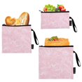 thumbnail image 1 of Dailycode 3 Pack Reusable Ziploc Bags Leakproof Sandwich Snack Freezer Bags, Soft Pink Sheer Palm, 1 of 7