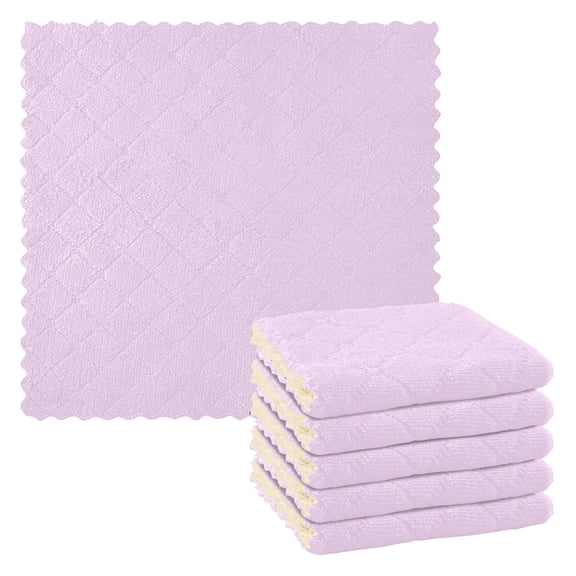 Dailycode 6 Packs Kitchen Dish Towels Soft Absorbent Dish Cloths Taro Purple 11"x11"