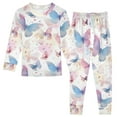 thumbnail image 1 of Dailycode Cotton Pajama Set Snug Fit Long Sleeve Top and Pants for 18M-8Y Beautiful Dreamy Butterflies, 1 of 7