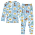 thumbnail image 1 of Dailycode Cotton Pajama Set Snug Fit Long Sleeve Top and Pants for 18M-8Y Butterfly Flying in Daisy Sea, 1 of 7
