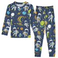 thumbnail image 1 of Dailycode Cotton Pajama Set Snug Fit Long Sleeve Top and Pants for 18M-8Y Cartoon Astronauts Planet Space, 1 of 7