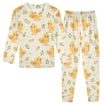 thumbnail image 1 of Dailycode Cotton Pajama Set Snug Fit Long Sleeve Top and Pants for 18M-8Y Cartoon Chick and Leaf, 1 of 7