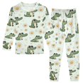 thumbnail image 1 of Dailycode Cotton Pajama Set Snug Fit Long Sleeve Top and Pants for 18M-8Y Cartoon Cute Daisy and Crocodile, 1 of 7