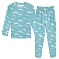 thumbnail image 1 of Dailycode Cotton Pajama Set Snug Fit Long Sleeve Top and Pants for 18M-8Y Cartoon Cute Dolphins, 1 of 7