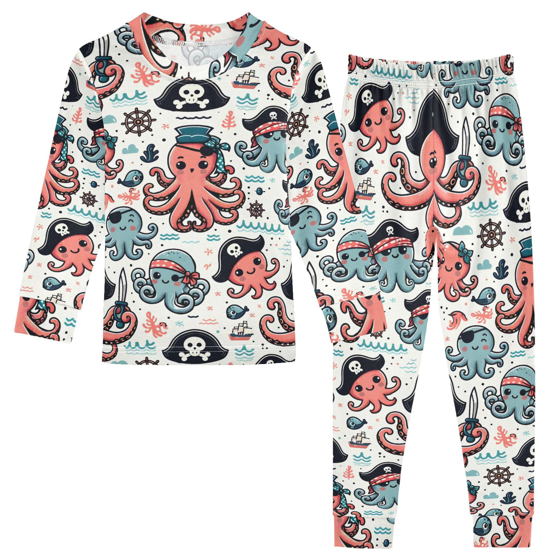 Dailycode Cotton Pajama Set Snug Fit Long Sleeve Top and Pants for 18M ...