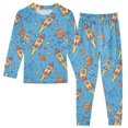 thumbnail image 1 of Dailycode Cotton Pajama Set Snug Fit Long Sleeve Top and Pants for 18M-8Y Cartoon Rockets Plants Stars, 1 of 7