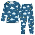 thumbnail image 1 of Dailycode Cotton Pajama Set Snug Fit Long Sleeve Top and Pants for 18M-8Y Clouds and Star, 1 of 7