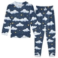 thumbnail image 1 of Dailycode Cotton Pajama Set Snug Fit Long Sleeve Top and Pants for 18M-8Y Clouds and Stars in Night, 1 of 7
