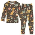 thumbnail image 1 of Dailycode Cotton Pajama Set Snug Fit Long Sleeve Top and Pants for 18M-8Y Colorful Dinosaur and Balloon, 1 of 7