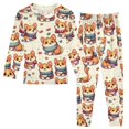 thumbnail image 1 of Dailycode Cotton Pajama Set Snug Fit Long Sleeve Top and Pants for 18M-8Y Corgi Dog Wearing Scarves, 1 of 7