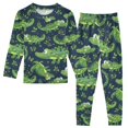 thumbnail image 1 of Dailycode Cotton Pajama Set Snug Fit Long Sleeve Top and Pants for 18M-8Y Crocodile and Leaf, 1 of 7