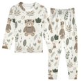 thumbnail image 1 of Dailycode Cotton Pajama Set Snug Fit Long Sleeve Top and Pants for 18M-8Y Cute Bear with Wreath, 1 of 7