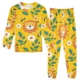 thumbnail image 1 of Dailycode Cotton Pajama Set Snug Fit Long Sleeve Top and Pants for 18M-8Y Cute Lion Face and Leaf, 1 of 7