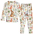 thumbnail image 1 of Dailycode Cotton Pajama Set Snug Fit Long Sleeve Top and Pants for 18M-8Y Cute Rabbits and Flowers, 1 of 7