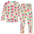 thumbnail image 1 of Dailycode Cotton Pajama Set Snug Fit Long Sleeve Top and Pants for 18M-8Y Cute Strawberry, 1 of 7