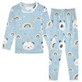 thumbnail image 1 of Dailycode Cotton Pajama Set Snug Fit Long Sleeve Top and Pants for 18M-8Y Cute Unicorn Panda, 1 of 7