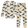thumbnail image 1 of Dailycode Cotton Pajama Set Snug Fit Long Sleeve Top and Pants for 18M-8Y Dogs Outline and Paw, 1 of 7