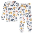 thumbnail image 1 of Dailycode Cotton Pajama Set Snug Fit Long Sleeve Top and Pants for 18M-8Y Elephants with Palms Trees, 1 of 7