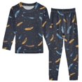 thumbnail image 1 of Dailycode Cotton Pajama Set Snug Fit Long Sleeve Top and Pants for 18M-8Y Falling Feathers, 1 of 7
