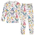thumbnail image 1 of Dailycode Cotton Pajama Set Snug Fit Long Sleeve Top and Pants for 18M-8Y Gnomes Flower Leaves, 1 of 7