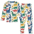 thumbnail image 1 of Dailycode Cotton Pajama Set Snug Fit Long Sleeve Top and Pants for 18M-8Y Hand Drawn Dinosaurs, 1 of 7