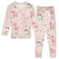 thumbnail image 1 of Dailycode Cotton Pajama Set Snug Fit Long Sleeve Top and Pants for 18M-8Y Hand Drawn Dogs and Flowers, 1 of 7