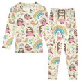 thumbnail image 1 of Dailycode Cotton Pajama Set Snug Fit Long Sleeve Top and Pants for 18M-8Y Koala Cup Bird Rainbow, 1 of 7