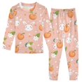 thumbnail image 1 of Dailycode Cotton Pajama Set Snug Fit Long Sleeve Top and Pants for 18M-8Y Peach Leaf Rabbit, 1 of 7