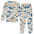 thumbnail image 1 of Dailycode Cotton Pajama Set Snug Fit Long Sleeve Top and Pants for 18M-8Y Playful Whale and Fish, 1 of 7