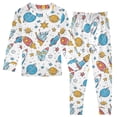 thumbnail image 1 of Dailycode Cotton Pajama Set Snug Fit Long Sleeve Top and Pants for 18M-8Y Rocket Planet Star, 1 of 7