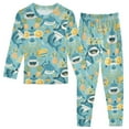 thumbnail image 1 of Dailycode Cotton Pajama Set Snug Fit Long Sleeve Top and Pants for 18M-8Y Shark Pineapple Music Players, 1 of 7