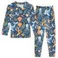 thumbnail image 1 of Dailycode Cotton Pajama Set Snug Fit Long Sleeve Top and Pants for 18M-8Y Starfish Whale Coral Octopus, 1 of 7