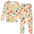 thumbnail image 1 of Dailycode Cotton Pajama Set Snug Fit Long Sleeve Top and Pants for 18M-8Y Tomato Orange Berry, 1 of 7