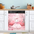 thumbnail image 1 of Dailycode Dishwasher Magnet Cover Magnetic Fridge Door Cover Home Kitchen Decor, Bunny in Pink Dress and Butterfly, 23"x 26", 1 of 6