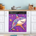 thumbnail image 1 of Dailycode Dishwasher Magnet Cover Magnetic Fridge Door Cover Home Kitchen Decor, Cute Shark and Star, 23"x 26", 1 of 6