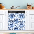 thumbnail image 1 of Dailycode Dishwasher Magnet Cover Magnetic Fridge Door Cover Home Kitchen Decor, Indigo Ornate Floral, 23"x 26", 1 of 6