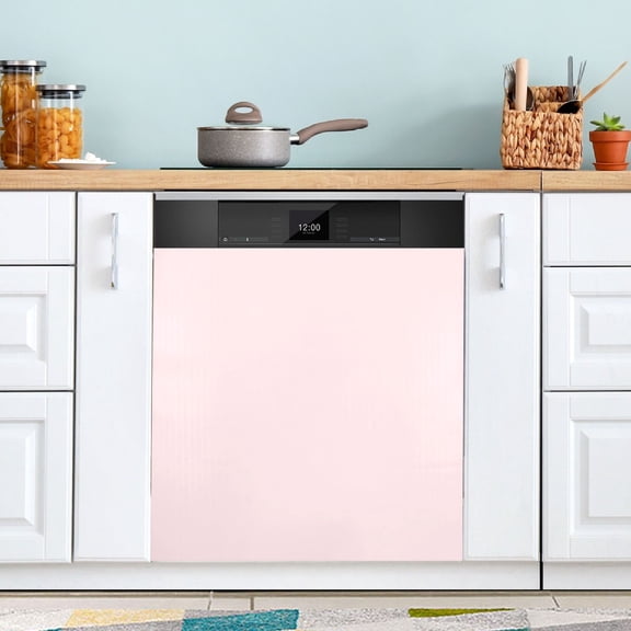 Dailycode Dishwasher Magnet Cover Magnetic Fridge Door Cover Home Kitchen Decor, Light Pink, 23"x 26"