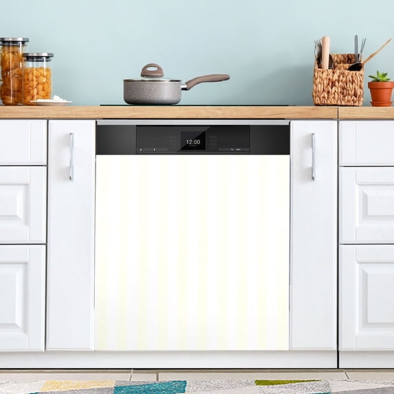 Dailycode Dishwasher Magnet Cover Magnetic Fridge Door Cover Home Kitchen Decor, Off-white and White Stripes, 23"x 26"