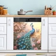 thumbnail image 1 of Dailycode Dishwasher Magnet Cover Magnetic Fridge Door Cover Home Kitchen Decor, Peacock Rose Butterflies, 23"x 26", 1 of 6