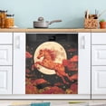 thumbnail image 1 of Dailycode Dishwasher Magnet Cover Magnetic Fridge Door Cover Home Kitchen Decor, Red Horse Galloping under Moon, 23"x 26", 1 of 6