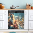 thumbnail image 1 of Dailycode Dishwasher Magnet Cover Magnetic Fridge Door Cover Home Kitchen Decor, Santa Claus in Sleigh with Gifts, 23"x 26", 1 of 6