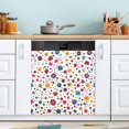 thumbnail image 1 of Dailycode Dishwasher Magnet Cover Magnetic Fridge Door Cover Home Kitchen Decor, Small Flower and Dots, 23"x 26", 1 of 6