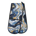 thumbnail image 1 of Dailycode Double Sided Oven Mitt with Loop Heat Resistant Kitchen Long Potholders 7" x 35" Abstract Blue Gold Marble, 1 of 6